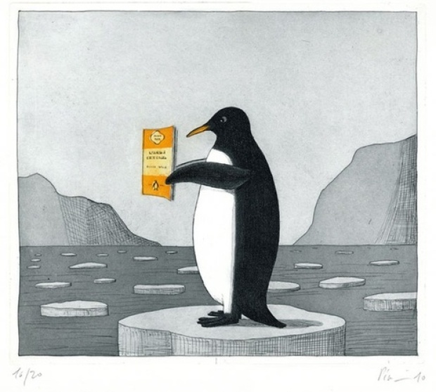 “Penguin Reading a Penguin” © Guido Pigni